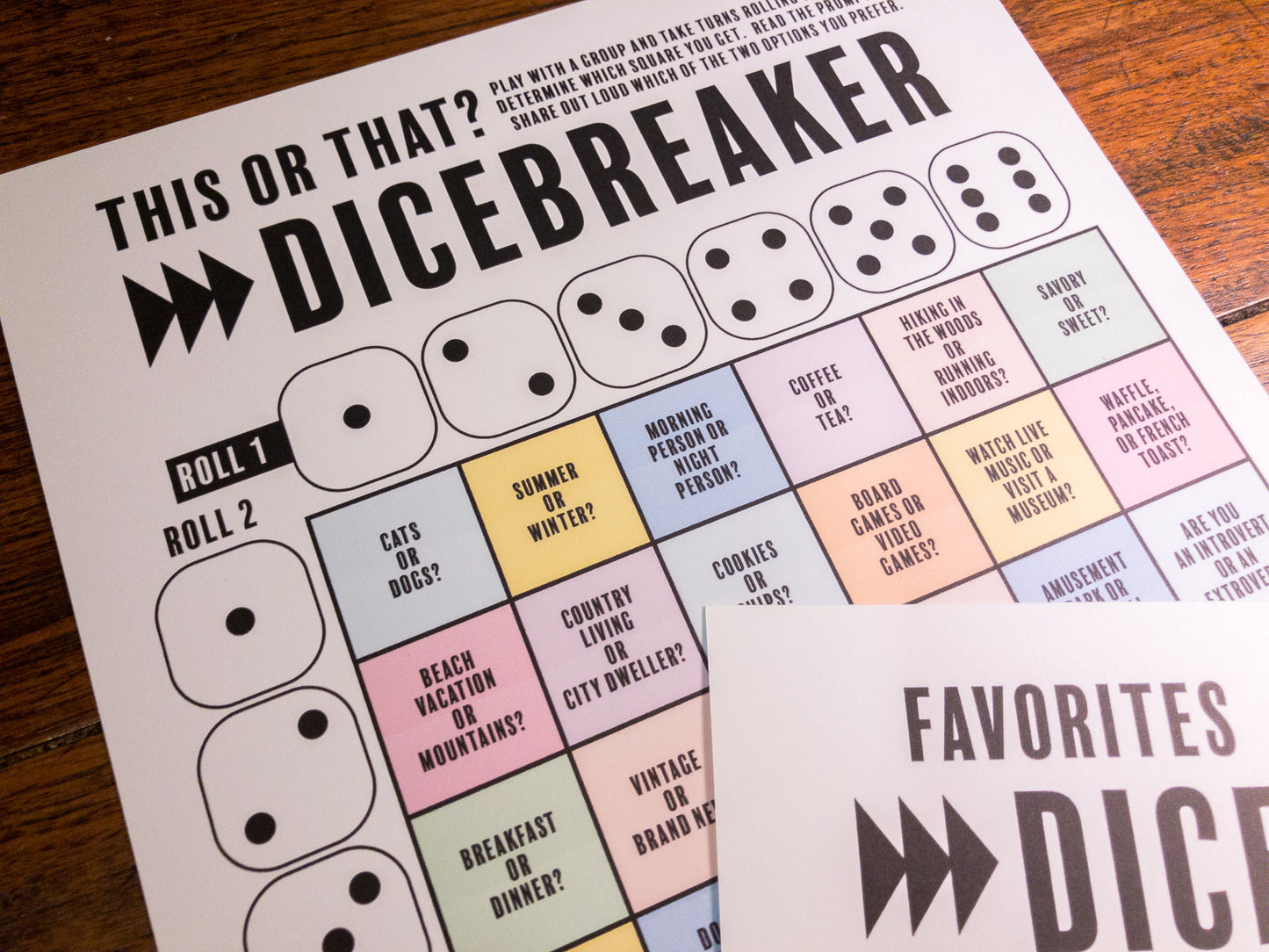 Dicebreaker Dice Roll Printable Icebreaker Questions Game, Icebreaker Group Team Building Activity