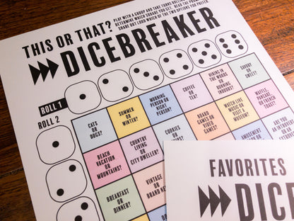 Dicebreaker Dice Roll Printable Icebreaker Questions Game, Icebreaker Group Team Building Activity