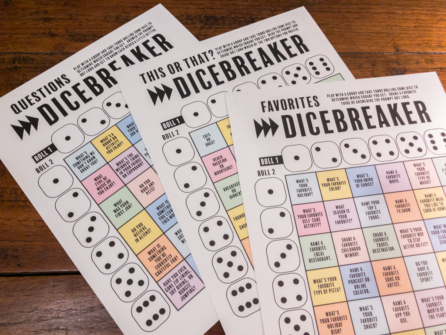 Dicebreaker Dice Roll Printable Icebreaker Questions Game, Icebreaker Group Team Building Activity