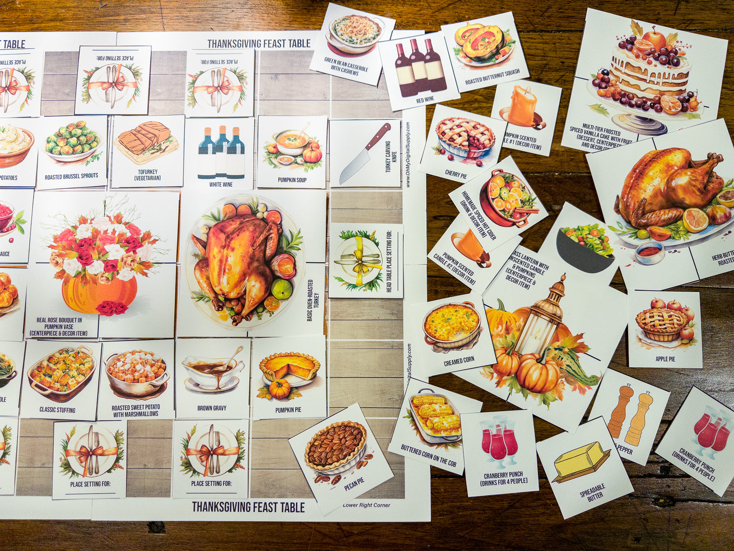 Try out this fun fall seasonal Thanksgiving Feast group team building activity to get co-workers or friends communicating and making decisions against the clock.  This is a great group activity for around November and Autumn.