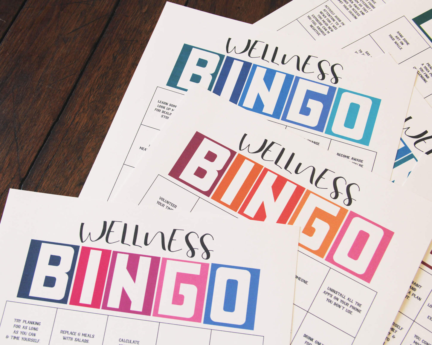 Health & Wellness Monthly BINGO Challenge Printable Activity