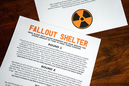 Fallout Shelter Decision Quest Group Team Building Activity and Icebreaker game.