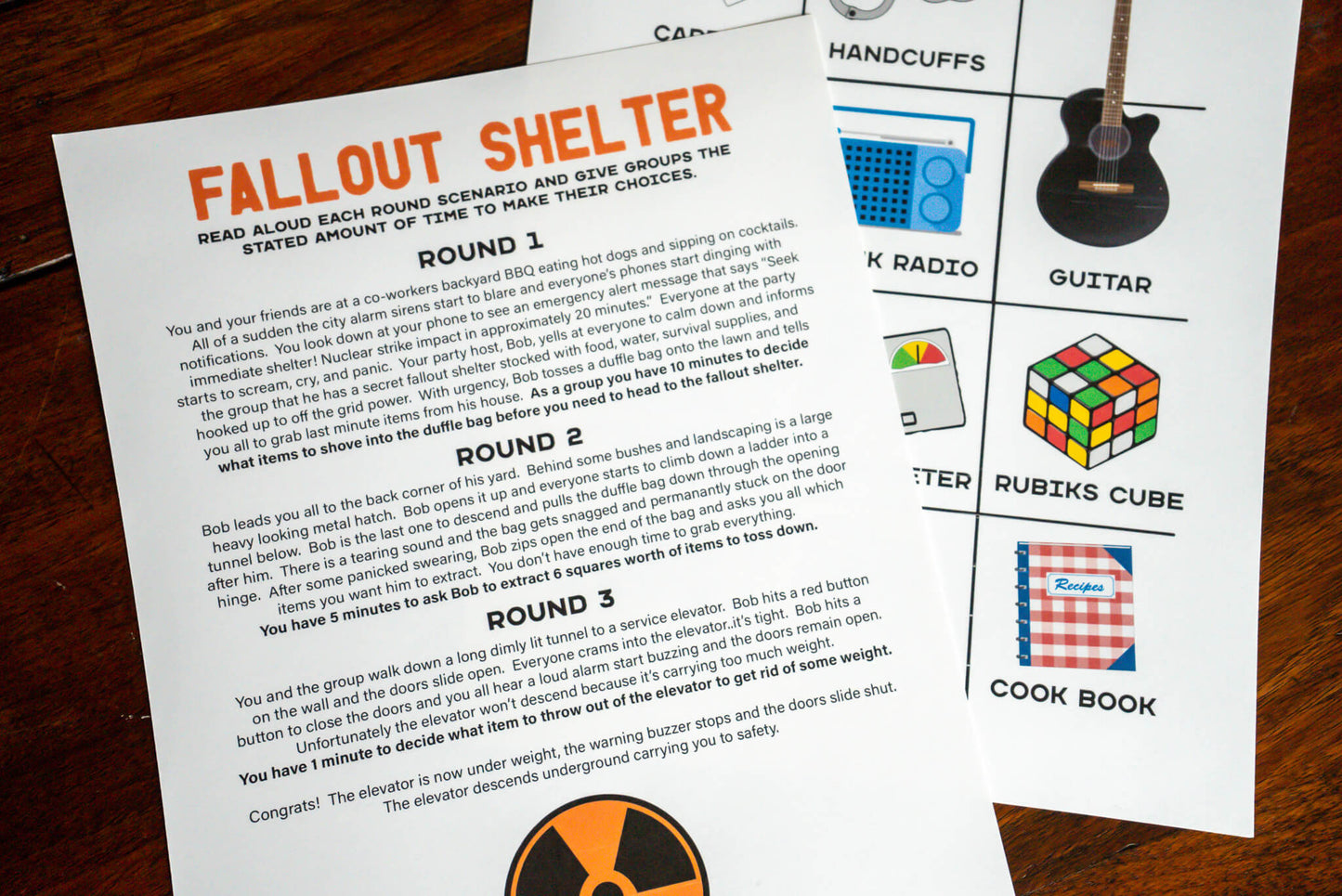 Fallout Shelter Decision Quest Group Team Building Activity and Icebreaker game.