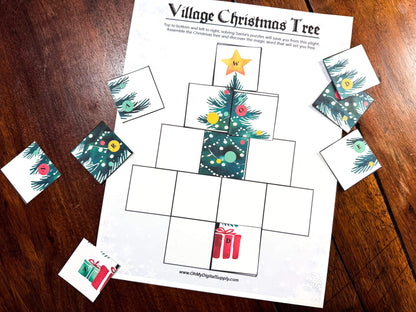 A printable Christmas Escape Room game called Enchanted Snowglobe for group team-building or playing as an icebreaker game. Various printable PDF sheets with holiday puzzles, read-aloud story sheets, and facilitator instructions.