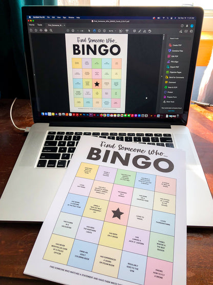 Find Someone BINGO Printable Group Icebreaker Activity, Human BINGO Get to Know You Challenge