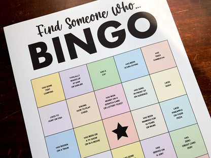 Find Someone BINGO Printable Group Icebreaker Activity, Human BINGO Get to Know You Challenge