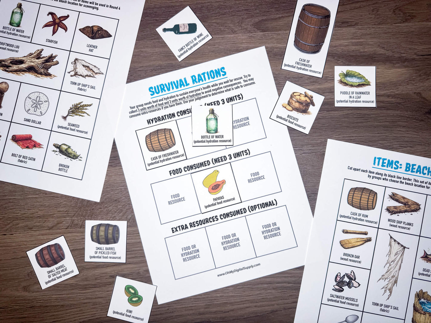 Shipwrecked printable group team building activity and icebreaker game in the form of downloadable PDF files.