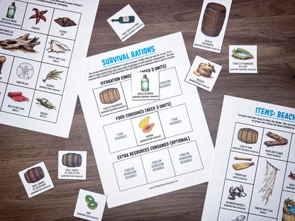 Shipwrecked printable group team building activity and icebreaker game in the form of downloadable PDF files.