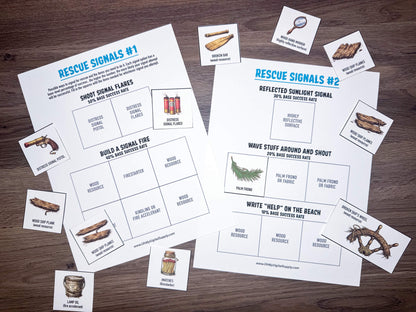 Shipwrecked printable group team building activity and icebreaker game in the form of downloadable PDF files.