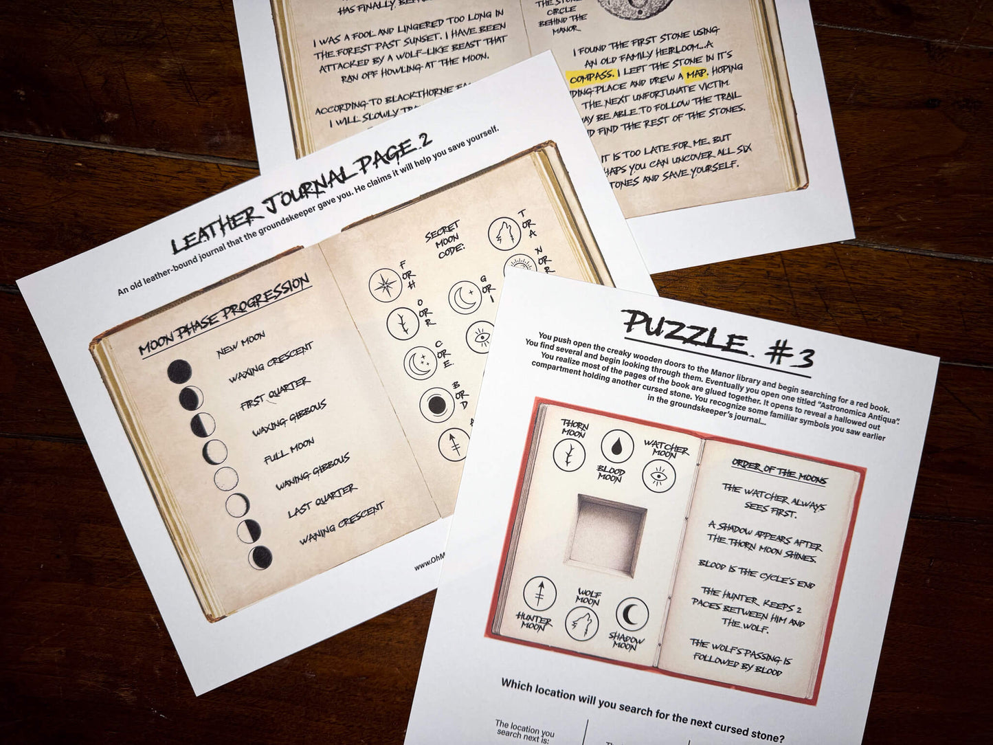 A printable Halloween escape room game called Blood Moon Rising with various puzzle sheets, story sheets, instructions, and facilitator guide all in printable PDF format. A 30 minute group activity for team-building or use as an icebreaker game.