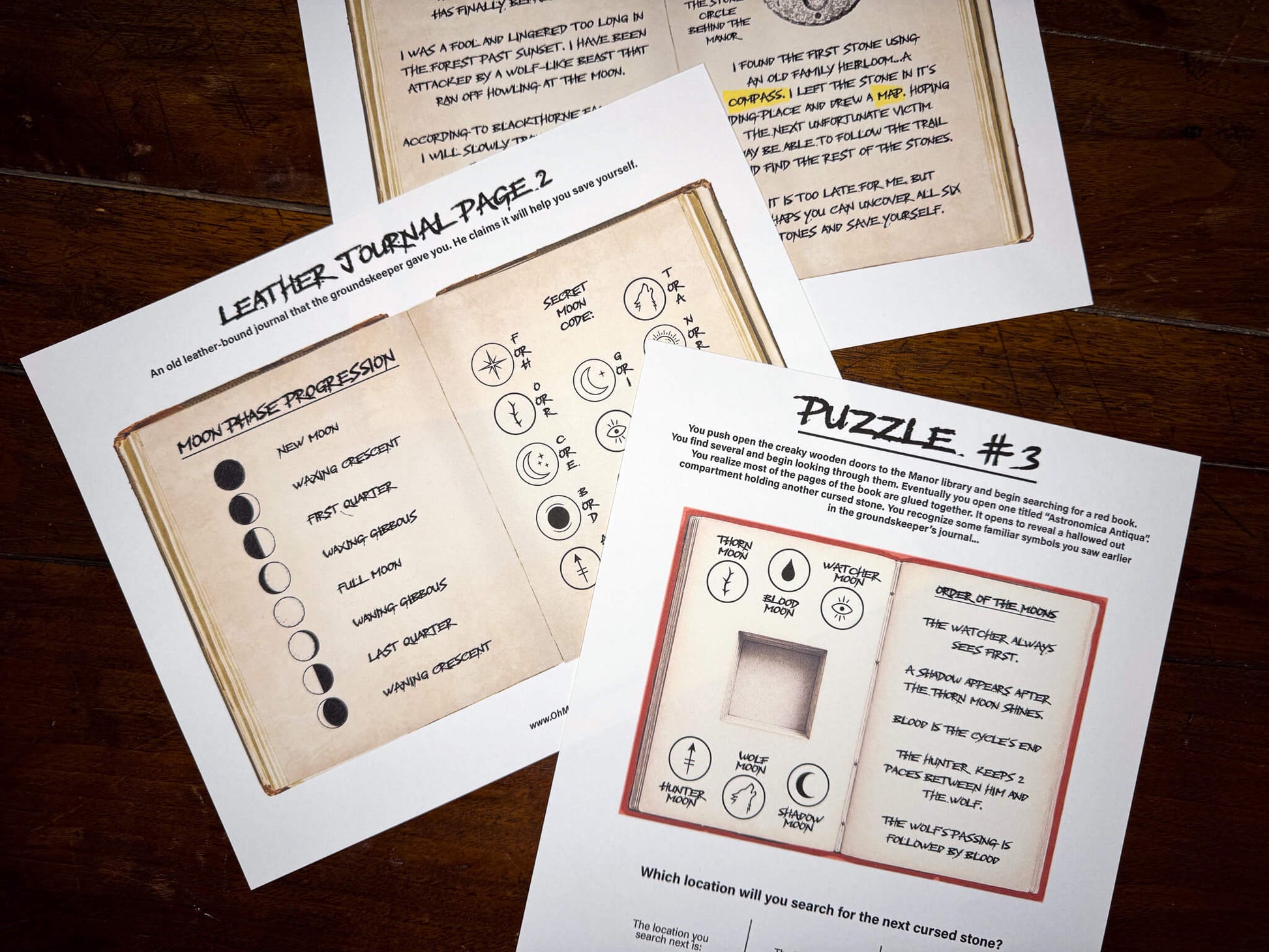 A printable Halloween escape room game called Blood Moon Rising with various puzzle sheets, story sheets, instructions, and facilitator guide all in printable PDF format. A 30 minute group activity for team-building or use as an icebreaker game.