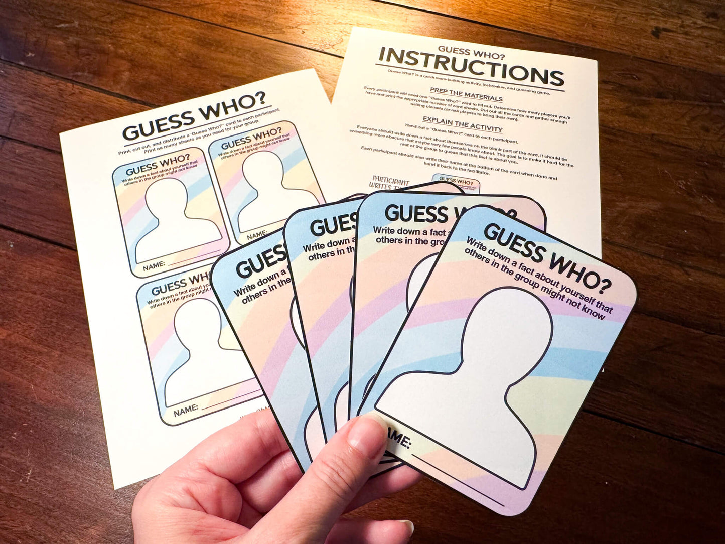 Guess Who? group team building activity and icebreaker game.