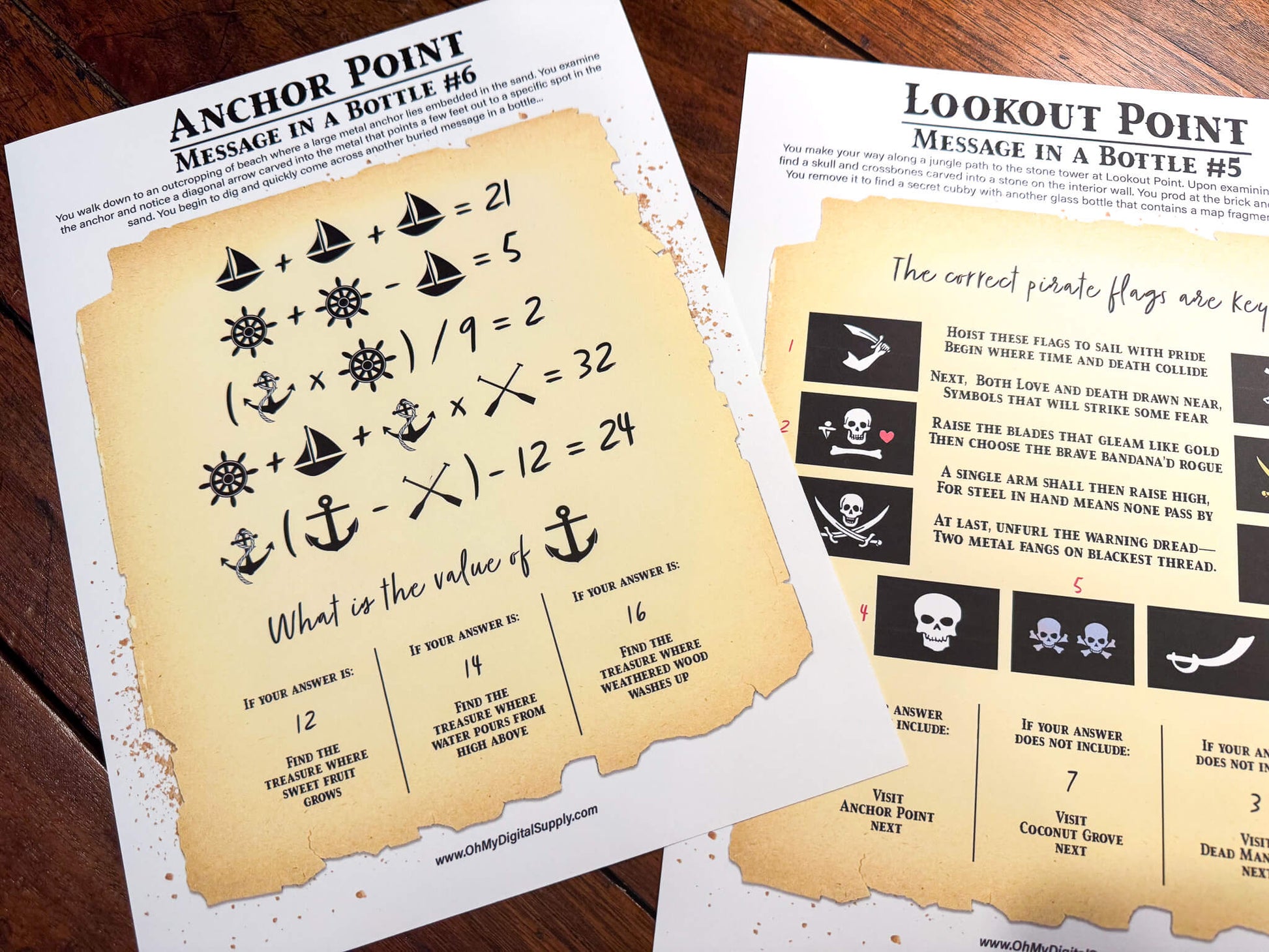 A printable group escape room game called Pirate Plunder. This tropical island themed team building activity involves 7 puzzles with a final lock combination that must be solved in order to unlock the pirate treasure.
