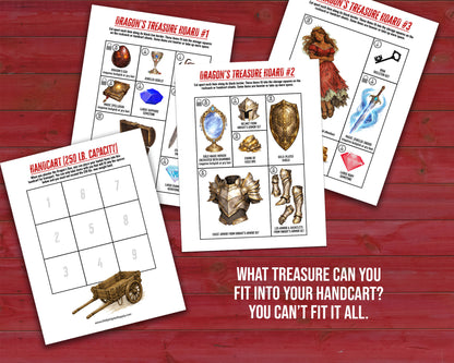 Decision Quest: Dragon's Den is a team-building activity and icebreaker game in the form of a printable PDF file. The activity includes read-aloud story sheets, item cutouts, a 3D paper dice, facilitator instructions, and everything you need to play through this adventure scenario.