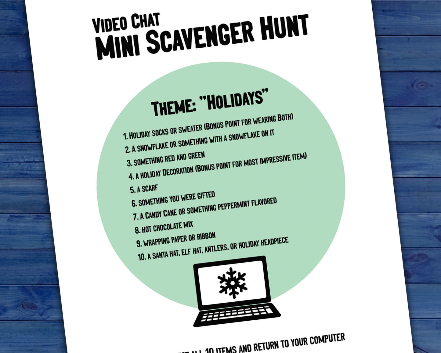 Video Chat and Zoom Mini Scavenger Hunt Activity for Virtual Team Building