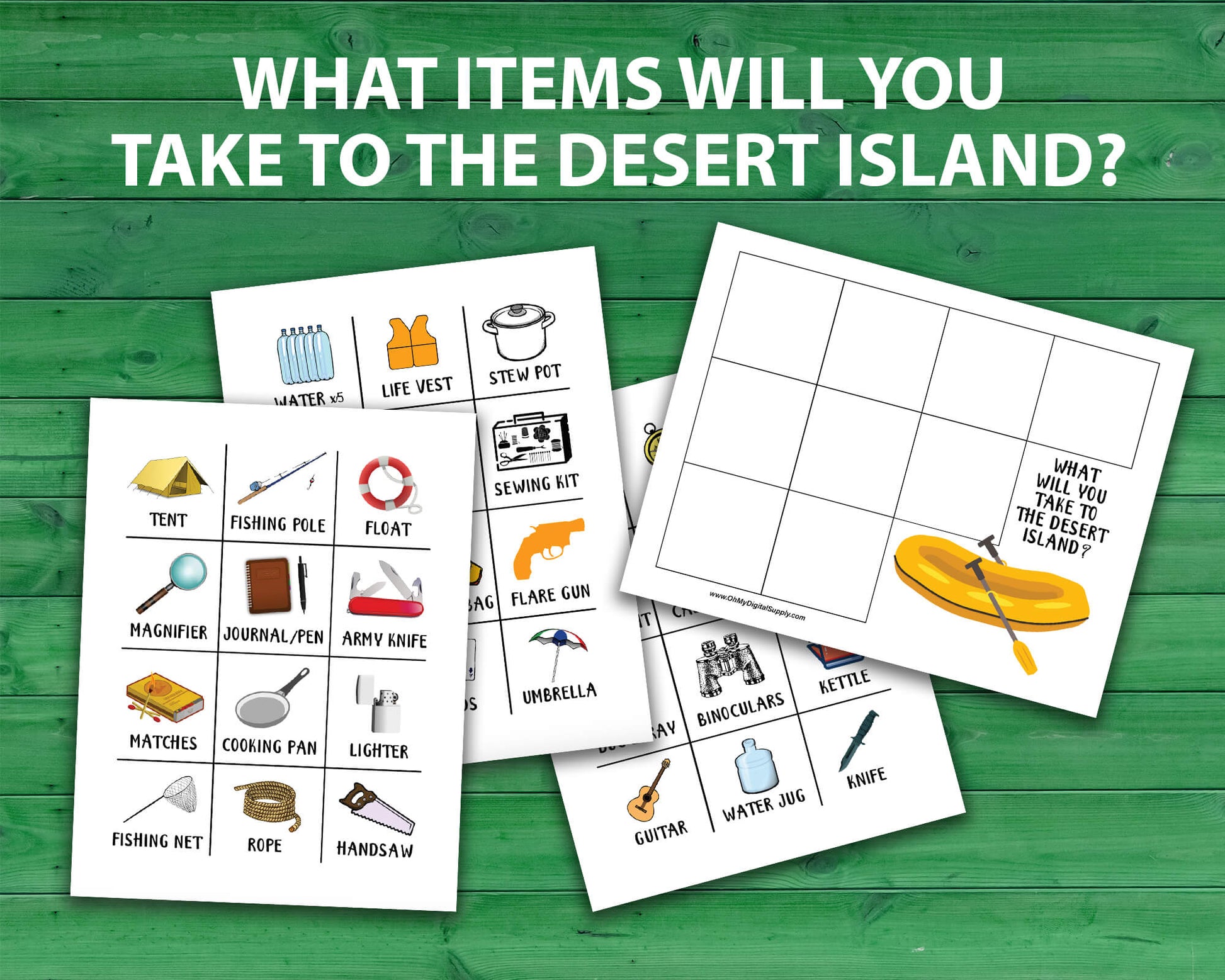 Desert Island small group team building activity and icebreaker game. A printable PDF digital download.