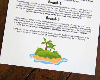 Desert Island Decision Quest Group Team Building Activity and Icebreaker game.