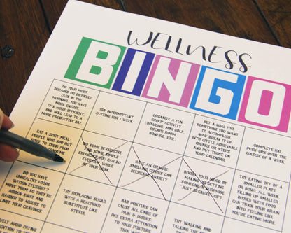 Health & Wellness Monthly BINGO Challenge Printable Activity