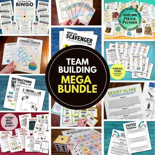 A bundle of 12 team building and icebreaker games in the form of printable PDF files.